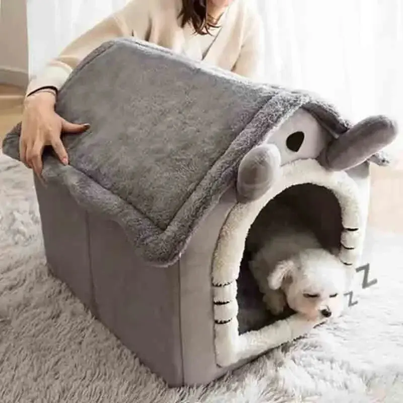 Indoor Warm Dog House Soft Pet Bed Tent House Dog Kennel Cat Bed with Removable Cushion Suitable for Small Medium Large Pets 1