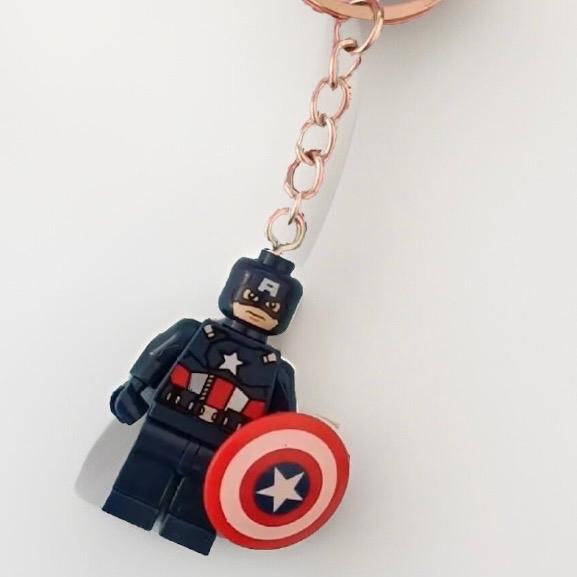 Mini Figures cartoon wolverine Spiderman  iron man captain Comic Character Keyring Car Keys Perfect Gift couple keychain 2