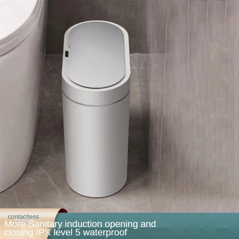 7L Trash Can Smart Sensor Trash Can Automatic Household Electronic Kitchen Trash Bin Toilet Waterproof Narrow Seam Sensor Bin 1