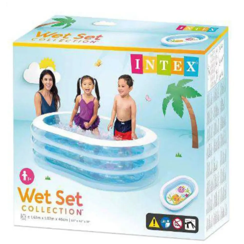 Intex  wet set collection Three Ring Inflatable Paddling Pool - 163mx107m x 46cm