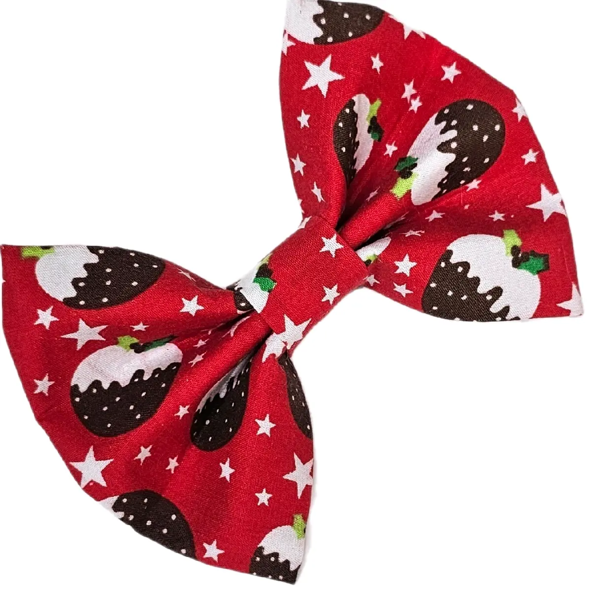 Handmade Dog Pet Bow Tie Christmas Pudding Gift for Slide On to Collar