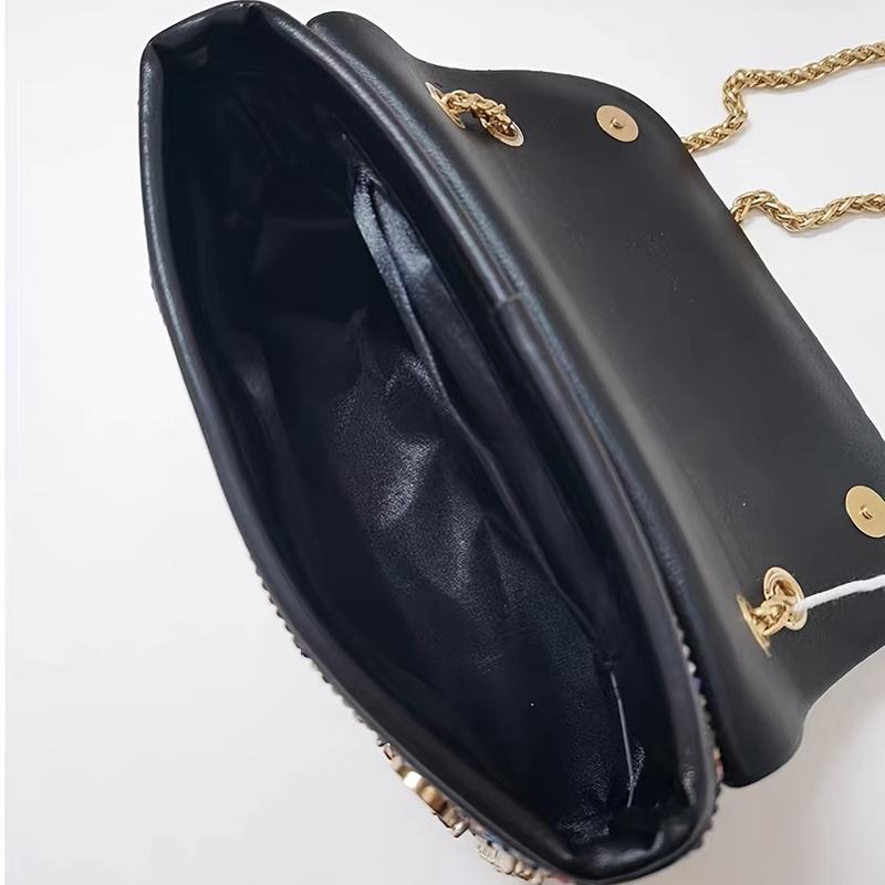 Women's Fashion Evening Handbag, Elegant Style Rhinestone Embellishments Purse, Lightweight Bag For Banquet And Party Use 3