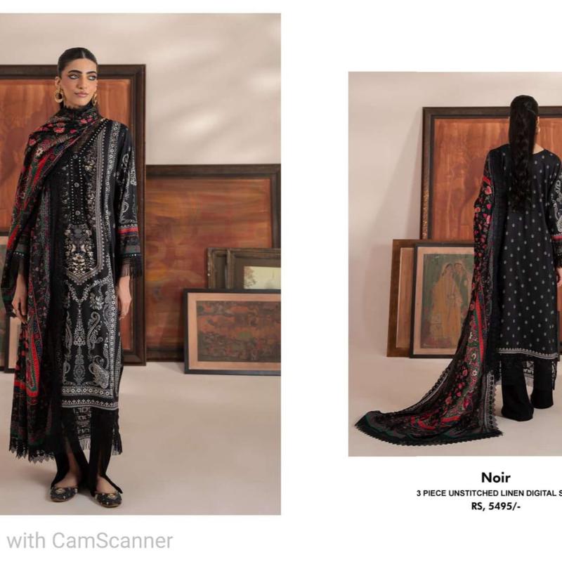 NEW Mausummery 2024 linen 3pc Digital Printed Dress with Lacing  Dupatta stitched suits pakistani dresses 4