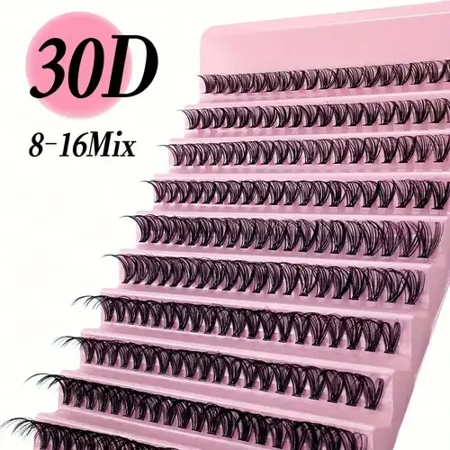 200pcs Clusters Individual Cluster Lashes DIY Lash Extension 8-16mm Wispy Cluster Lashes Thin Band Crosscriss Natural False Eyelashes Fluffy Makeup 1
