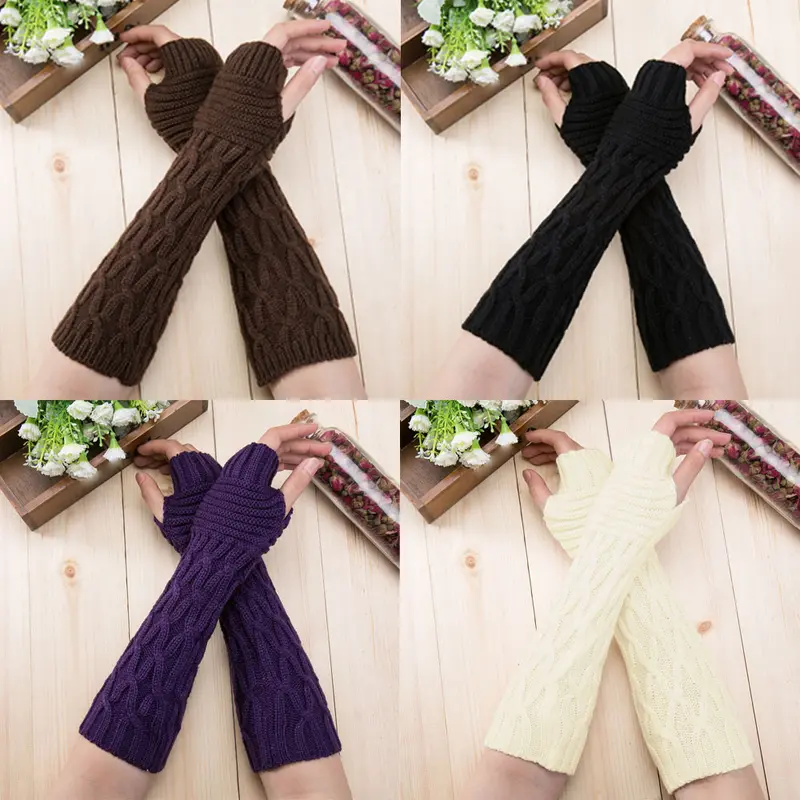 Fashion Fingerless Knitted Gloves for Women and Men - Mitten Warmer Arm and Finger Cover for Winter leather  fingerless fingerless  gloves hand  gloves 3