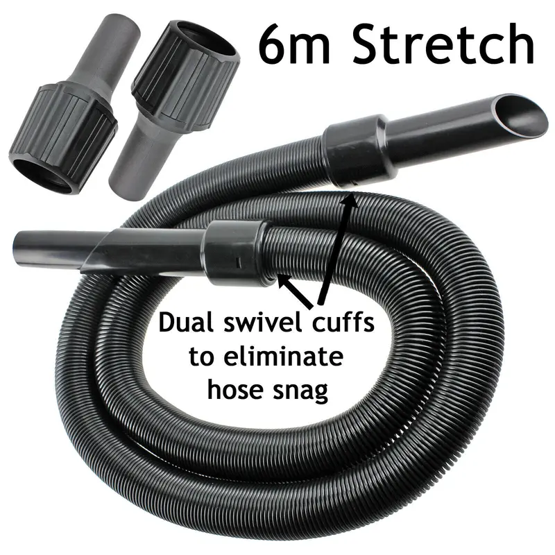 SPARES2GO 6m Extra Long Extension Pipe Hose Kit compatible with Numatic Henry Hetty Vacuum Cleaner (6 Metre Hose + 3 x Adaptors) 5