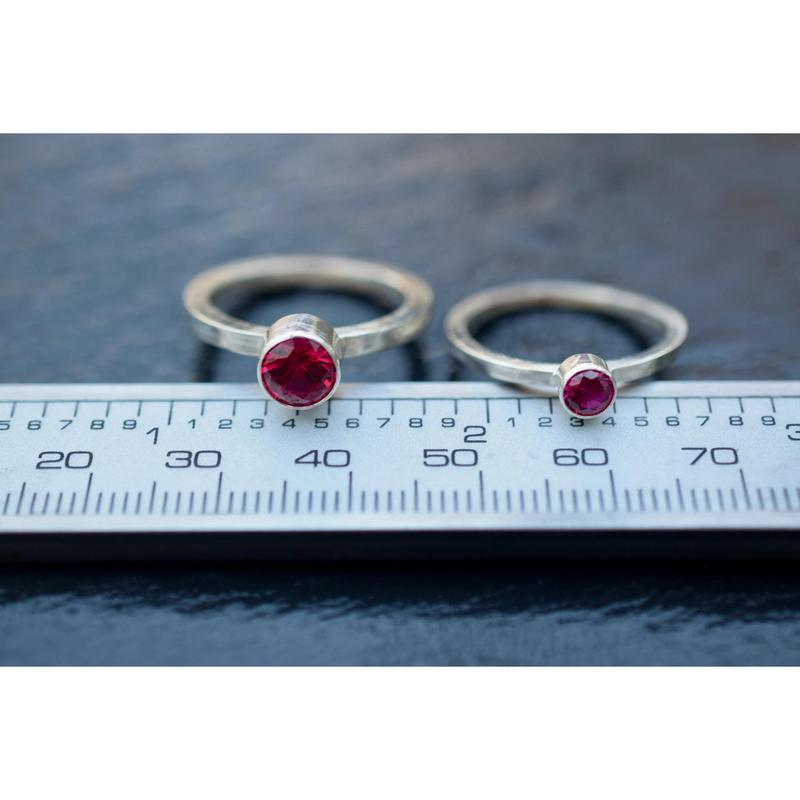 Lab Created Ruby Sterling Silver Ring 4