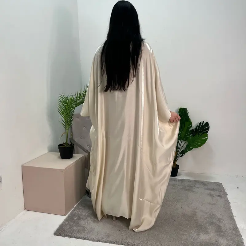 Zayna Cream Shimmer Tie Kaftan Dress 2