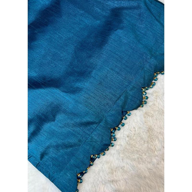 HK265 Zarora - Teal Readymade Raw Silk Mummy n Me Suit 8