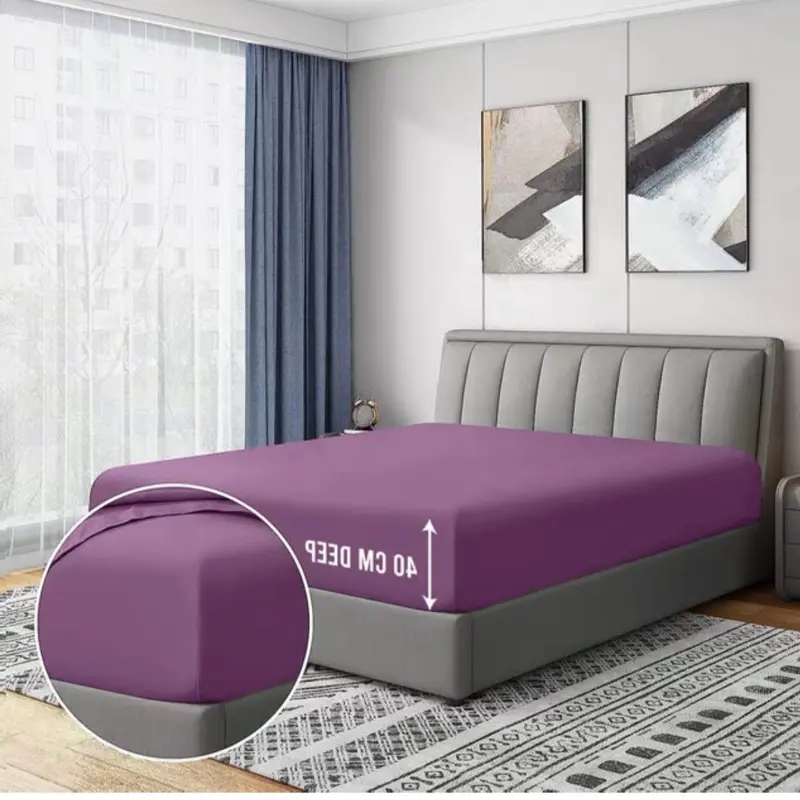 Cotton Fitted Bedsheet in Single, Double, and King Sizes 8