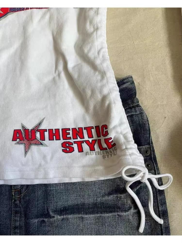 Product Introduction of Vintage Y2k Women T-shirts White Grunge Graphic Long Sleeve T-shirts Harajuku 2000s Aesthetic Streetwear American Retro 5