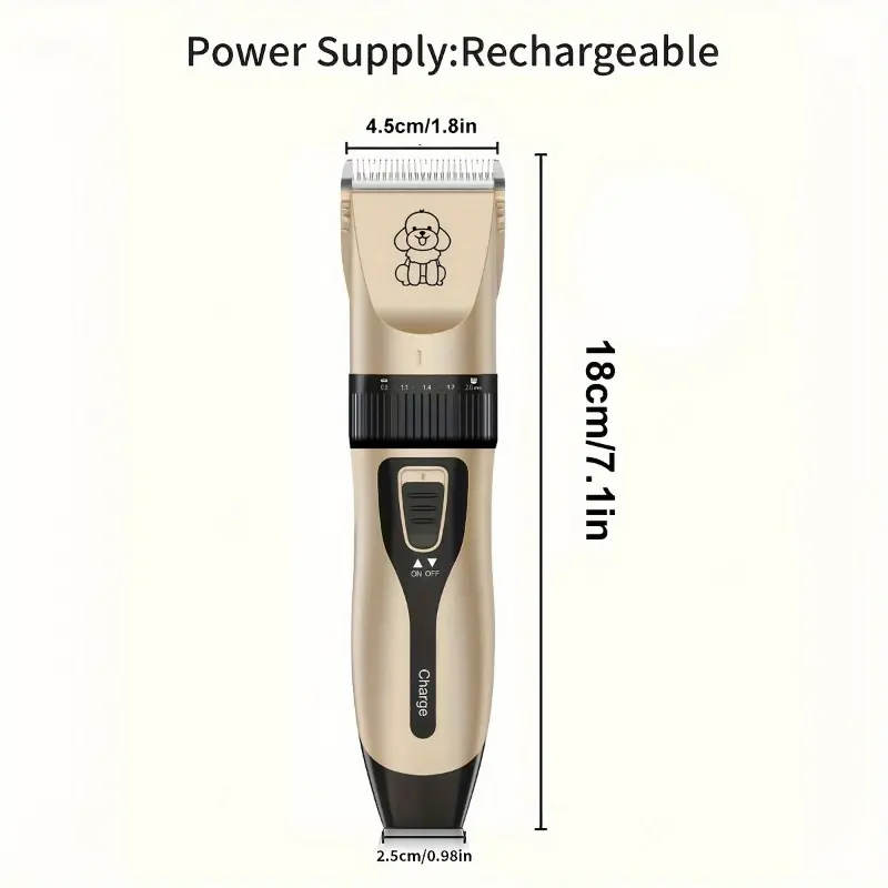 1pc Rechargeable Low-noise Electric Cordless Pet Clipper, Used For Grooming Dog And Cat Hair, Suitable For Various Sizes And Lengths Of Pet Hair, Pet Hair Trimmer, Professional Clippers For Cats, Dogs, And Human Hair, Christmas Gift 1