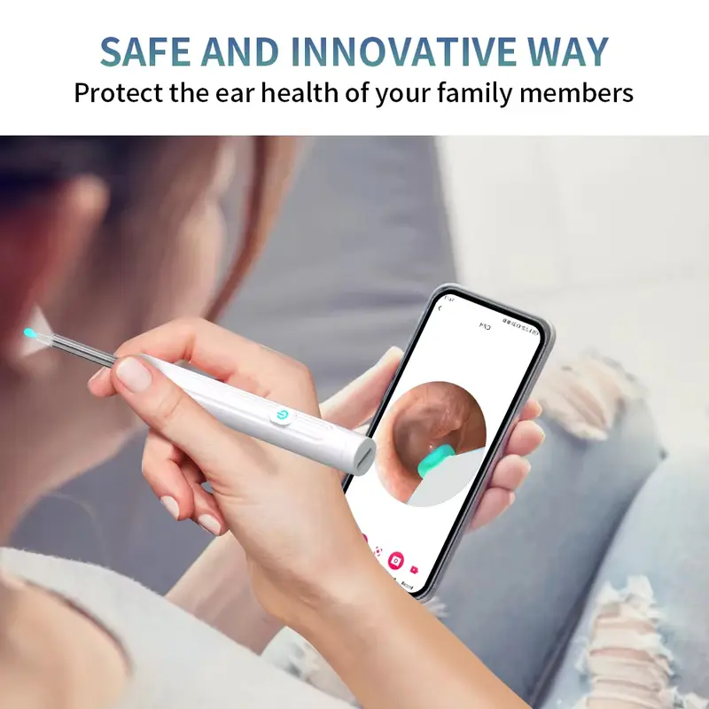 Ear Wax Removal Tool - Ear Cleaner With Camera, Earwax Remover With Light, Ear Cleaning Kit, Ear Wax Removal Tool WIFI Connection 6 LED Lights Earpick 1