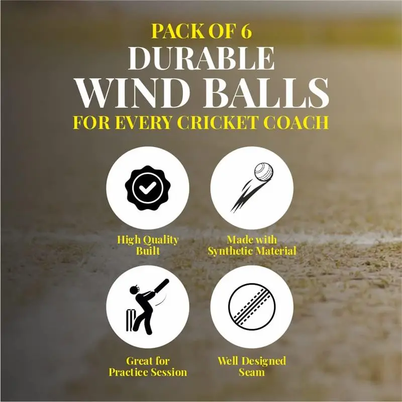 Mozi Sports Windball Soft Cricket Balls-Durable Realistic Bounce & Swing-Cricket WindBalls for Indoor & Outdoor Coaching,Practice, Garden & Beach play 2
