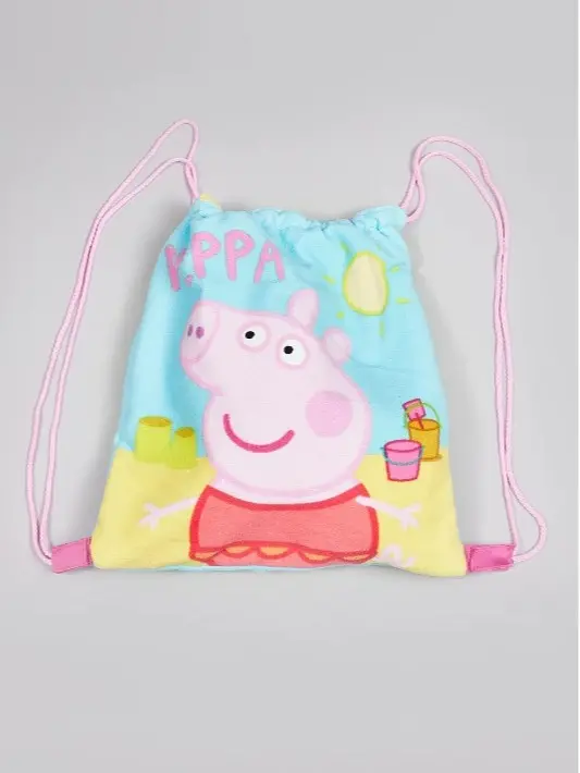 Girls Peppa Pig Summer Beach Fold Out Towel Backpack 4