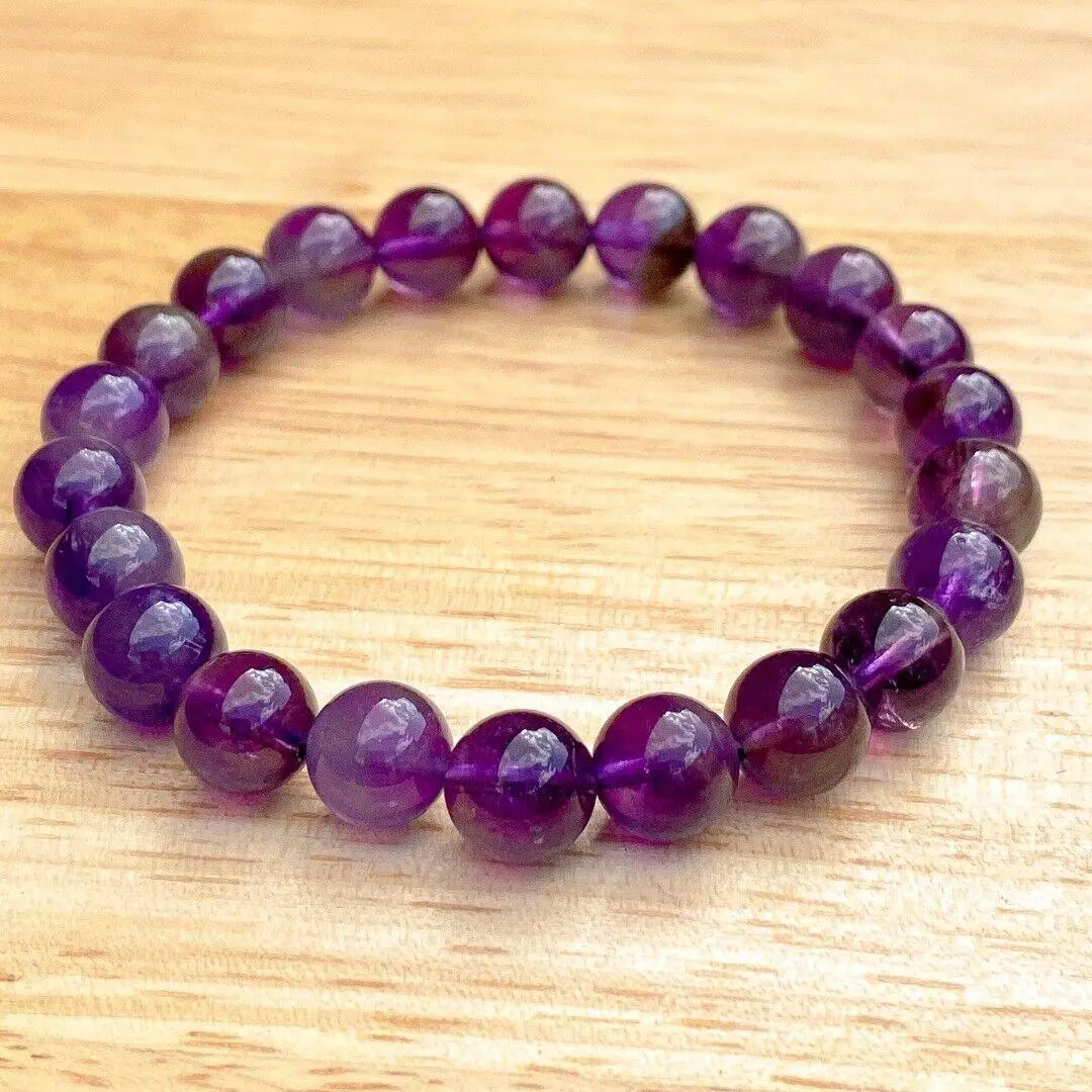 Amethyst 8mm Beaded Healing Bracelet  ( 744545 )
