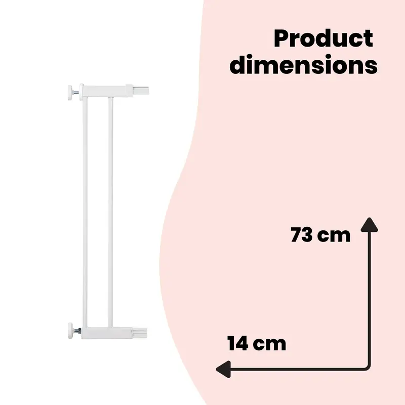 Safety 1st 14 cm Gate Extension, Compatible with Safety 1st SecureTech Metal, Easy Close Metal, Auto Close and Flat Step Stair Gates, extension for baby gate, White, 14 cm 5