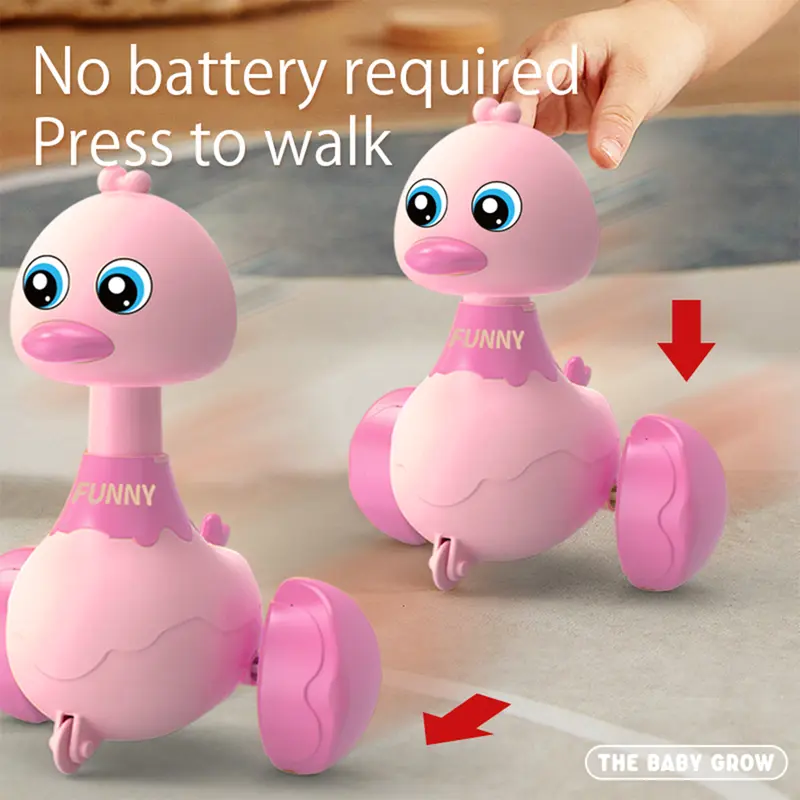 Baby Toy Swing Duck Toy Cartoon Press Vehicles Glide Animal Inertia Pull Back Cars Early Education Toys for Toddlers Boys Girls 1