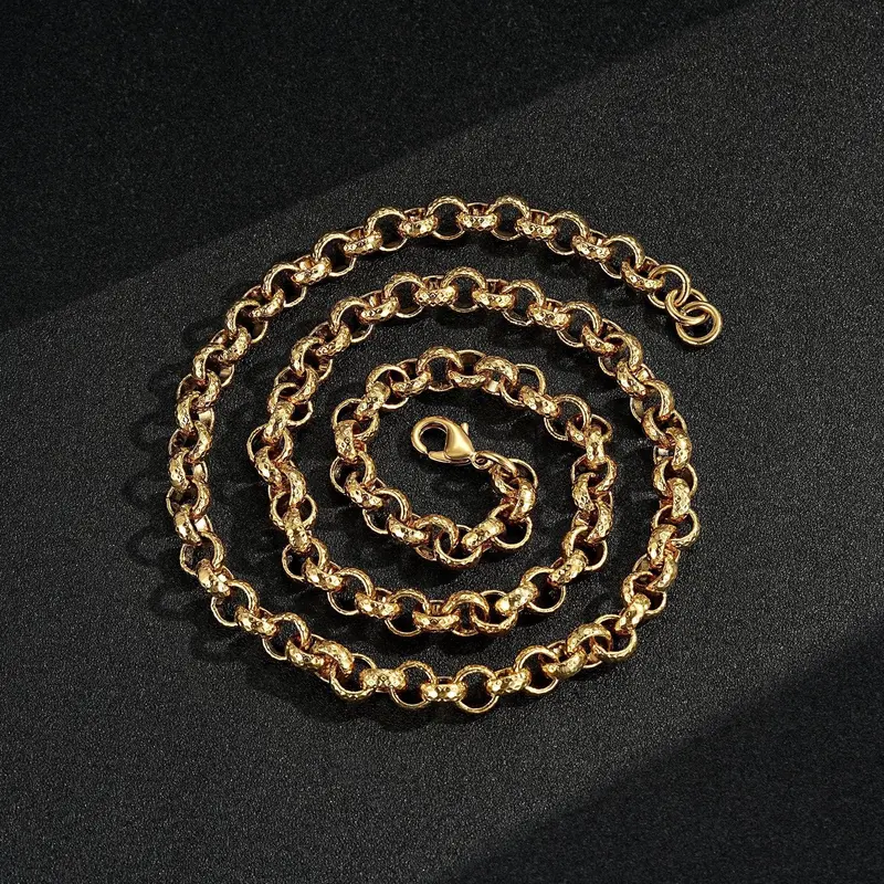 New 8mm Gold Diamond Cut Pattern Belcher Chain 2