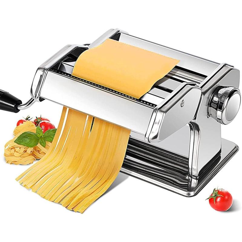 Pasta Maker - Durable and Versatile Machine for Homemade Pasta - Adjustable Thickness Settings, Easy Crank Handle, and Timeless Design - Perfect for Creating Restaurant-Quality Pasta at Home 0