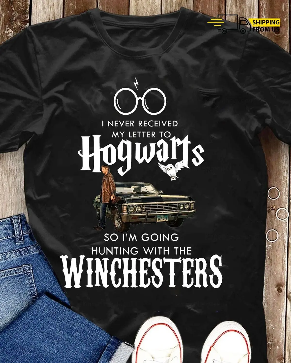 Hogwarts T-Shirt, Winchester Shirt, Supernatural Tee, Winchester Bros Shirt, Dean Winchester Tee, Sam And Dean Shirt, Unisex Adult TShirt Casual Menswear Top Breathable Day Love