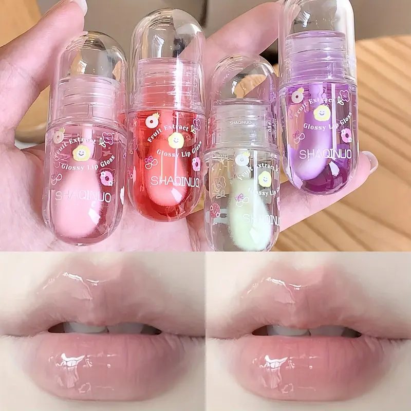 New Style 1pc Hydrating Fruit-Infused Lip Oil - Jelly Lip Gloss with Shimmer Finish, Lightens Fine Lines, for All Skin Types Valentine's Day Gift, Birthday Gift 1