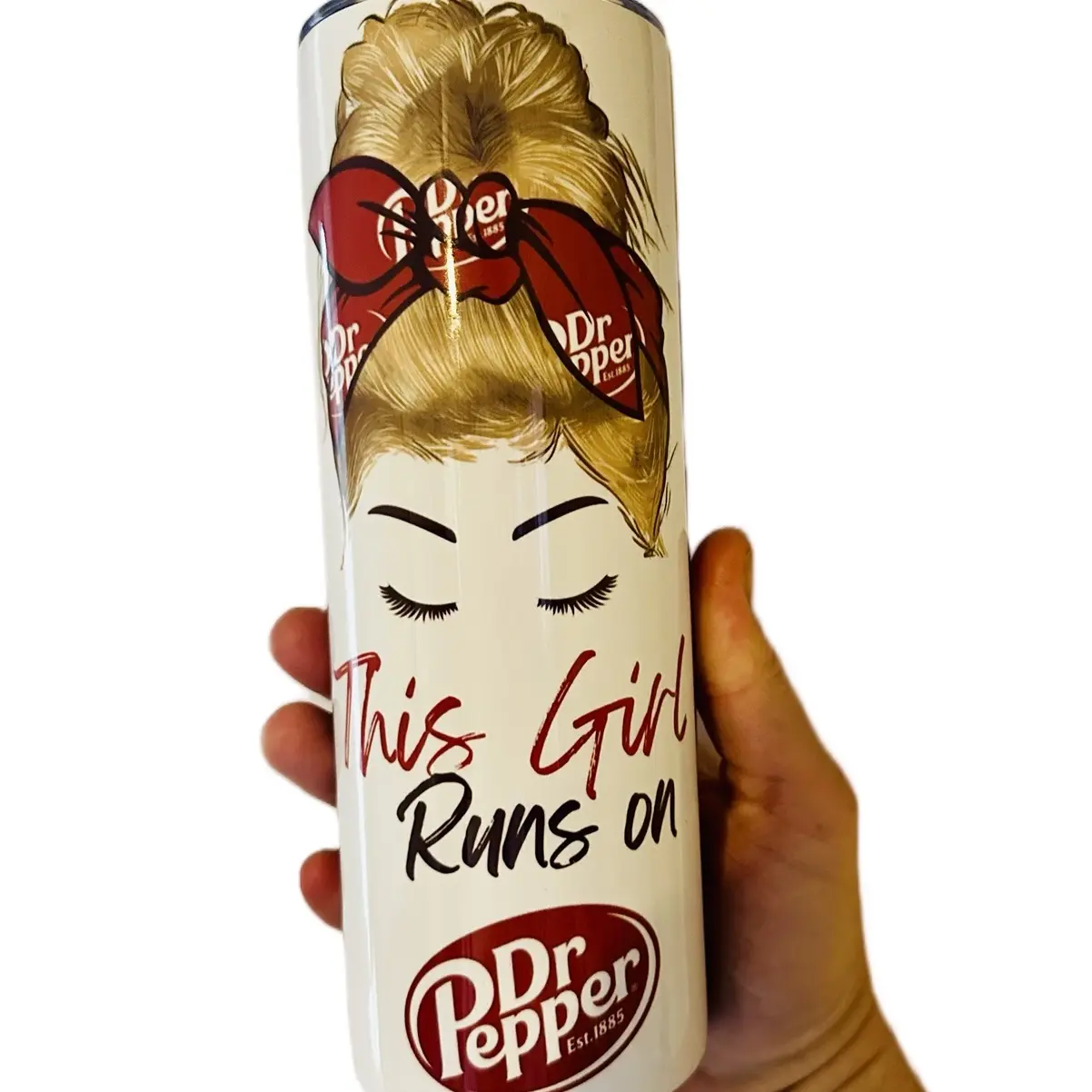 Dr Pepper Blonde Stainless Steel 20oz  Tumbler With Metal Straw - Perfect Christmas Gift for Drink Lovers - Cup, Drinkware Bottle Water Bottles Beverage Portable Bottled Washable Reusable