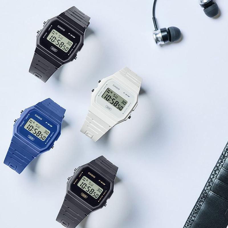 Casio Black Dual Display Digital Watch F-91WB-1AEF 3