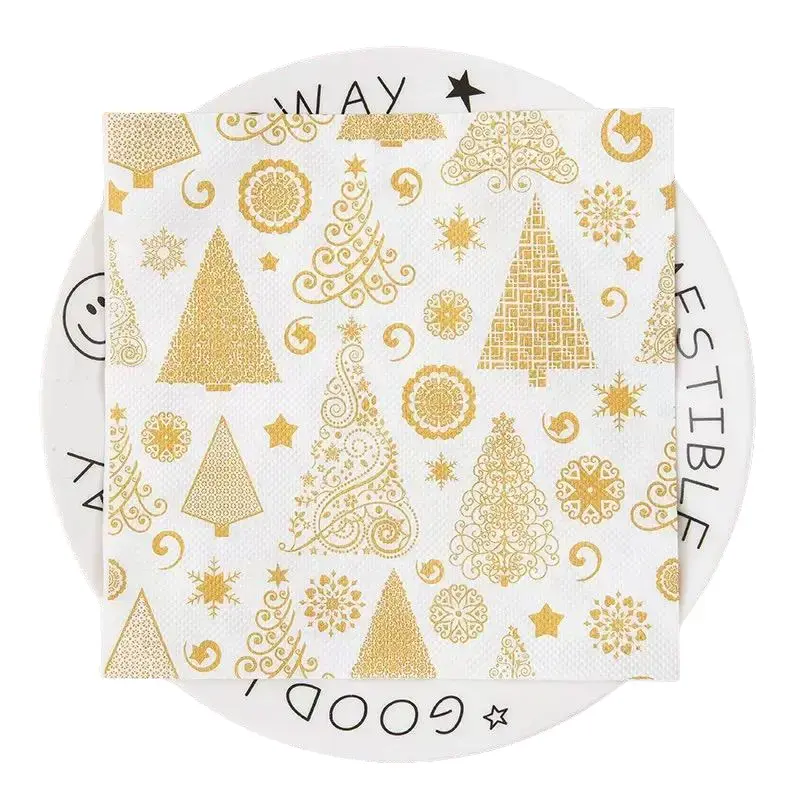 Christmas Napkin 1 Pack of 20 Two-Ply Paper Napkins (33x33cm), 80g Weight for Tableware and Cutlery