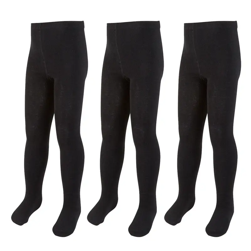 3 Pack Girls Black Tights School Tights for Girl Back To School Uniform Solid Plain Black Cotton Rich 	3 Pairs Girls Black School Uniform Tights Cotton Rich Warm Thick Stretchy Soft Warm Elasticated Waist Breathable 2 3 4 5 6 7 8 9 10 11 12 13 Years 1