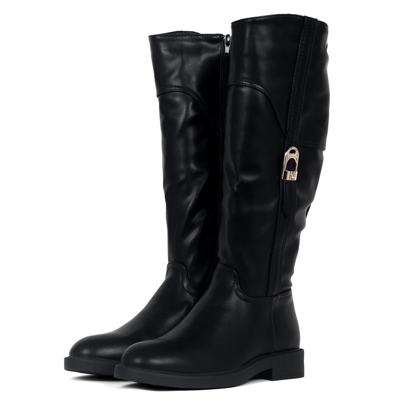 Product Introduction of SHUMOKO Women Chunky Ankle Boots  with Zip Women Knee High Boots Flat with Round Toe Women Full Zip Pull-on Boots with Flat Heel 3CM Women Black Brown Boots on youger trend Girl Walking Shoes Comfort Onyx Footwear Shoe Women Magic Stretch Boots 2