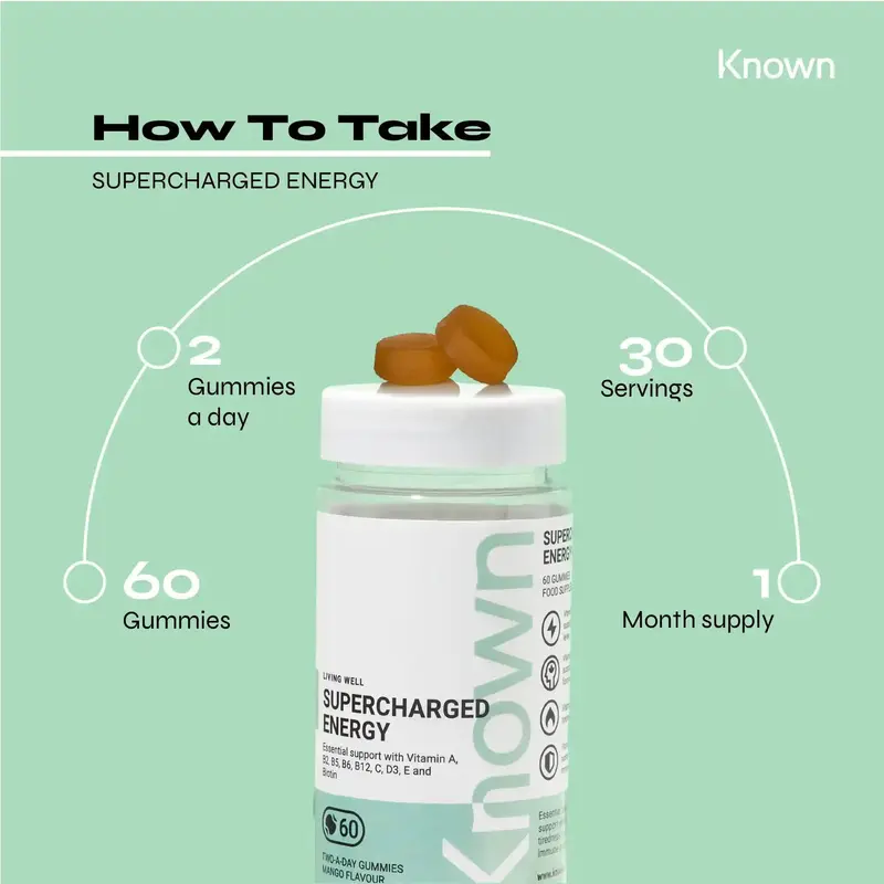 Known Nutrition Supercharged Energy B12 Gummies - Support Energy and Reduce Tiredness 2