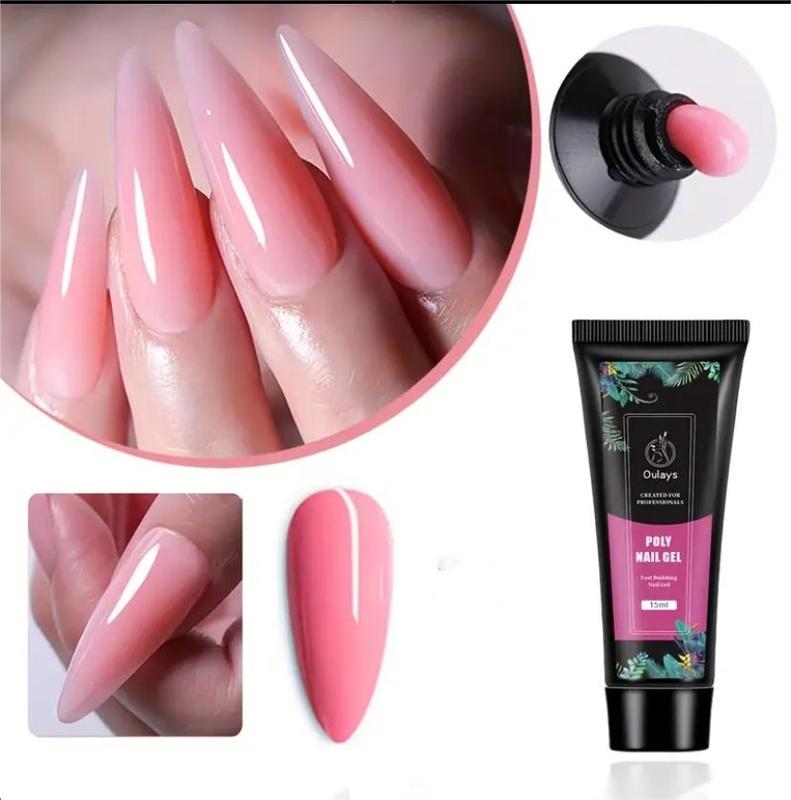 Poly Gel Nail Kit with U V Light Starter Kit, 9 Pcs Builder Gel Nail Extension Kit for Beginners with Everything Nail Art DIY (Nail art requires UV lamp reinforcement) Comfort Manicure Nail Care Polish(15ML) 4