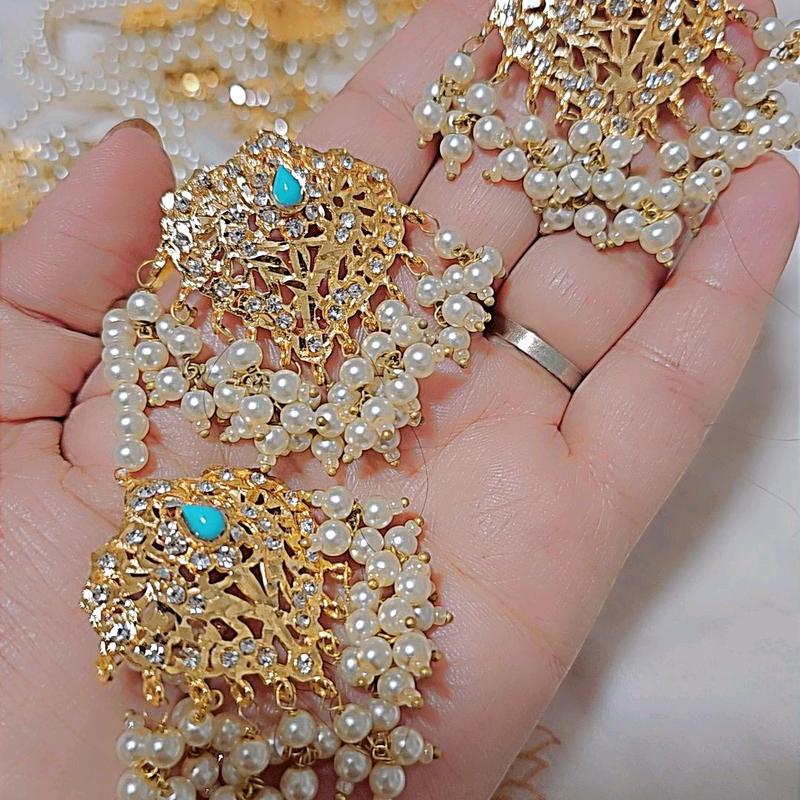 haydrabadi pendant set with white pearl 7