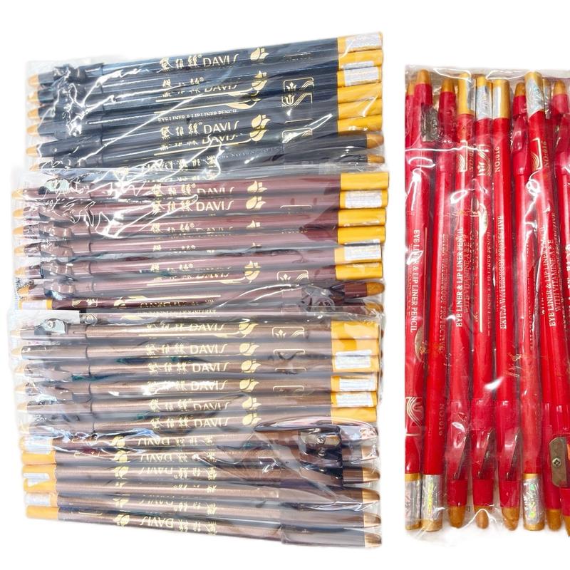 3pcs Davis Eyebrows Pencil Lip Eyeliner Long Lasting Waterproof - Makeup for Beautiful Eyebrows and Lips - Lipliner 1