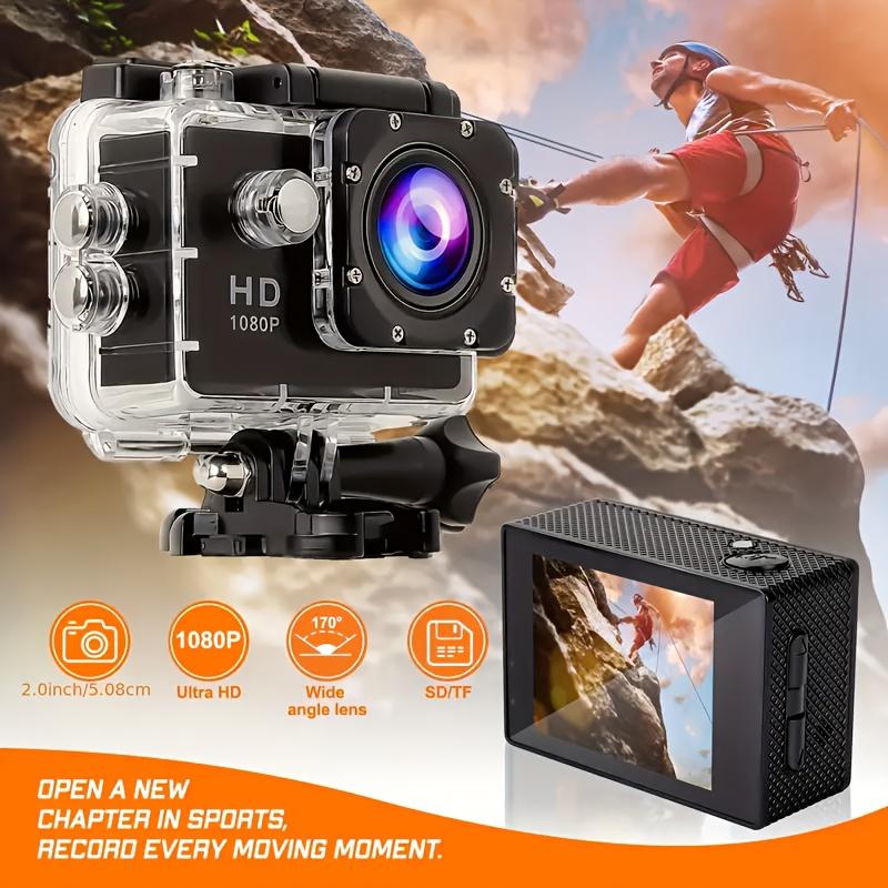 This Is a 1080P HD Action Camera Featuring Ultra HD Recording, a 140° Wide-Angle Lens, a 5.08Cm LCD Screen, Designed for Outdoor Sports Recording, with Automatic Exposure, Digital Stabilization, a Fisheye Lens, And Powered by Battery Or USB, Saving Files 2