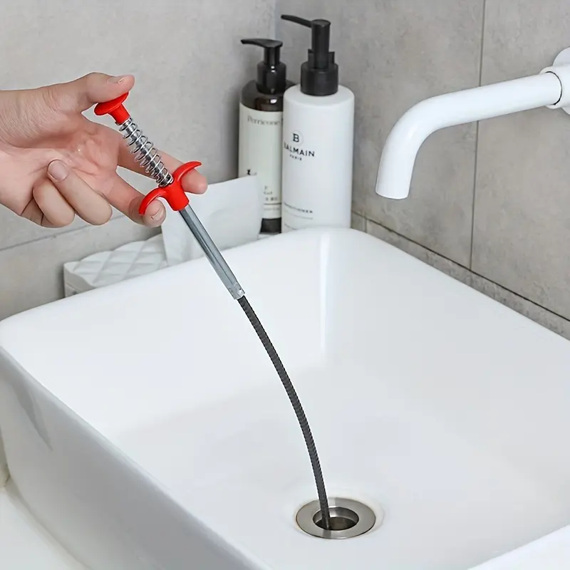 1pc 56.49cm Drain Clog Remover Tool, Drain Cleaner Hair Clog Remover, Shower Drain Clog Remover Tool, Sink Snake, Drain Hair Remover For Shower, Kitchen Sink Bath Tub Bathroom, Bathroom Accessories 4
