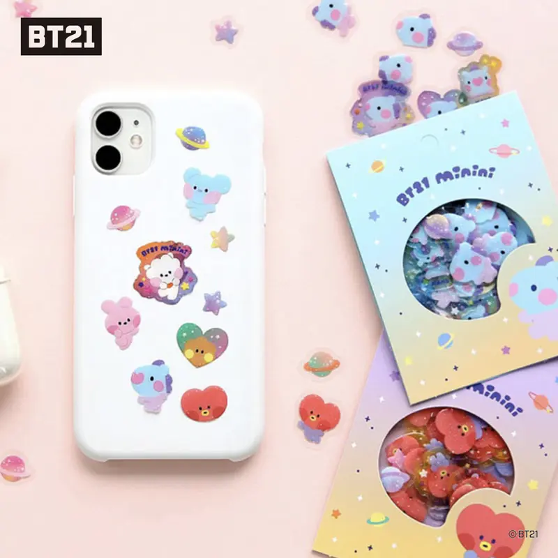 BT21 Minini Flake Sticker - Chimmy Tata Koya Cooky Mang Shooky RJ [LINE FRIEDNS Official Product] 4