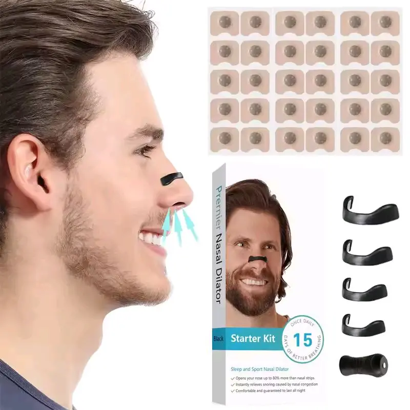 Nasal Breathing Dilators Starter Kit Magnetic Nasal Strips Nose Tabs Sleep and Sports Increase Air Intake Reduce Snoring Device + nasal tabs + snoring + nasal opener + nose strips + breathing + accessories + fashion + sleep