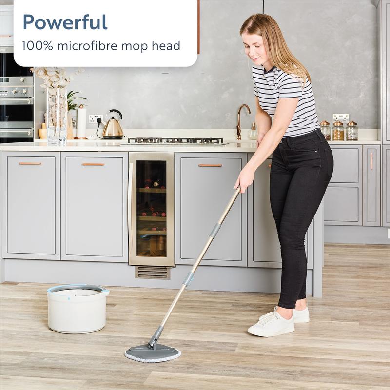 Minky Opti-Clean Spin Mop, Includes Free Replacement Mop Head, 360 °   Spin & Rinse & Wringing System 5