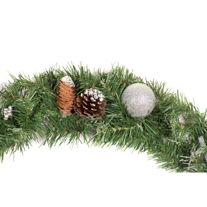 6ft - 9ft or 12ft Decorated Frozen Christmas Garland with Realistic Ice Crystals - Optional Lights 6