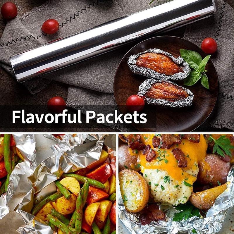 Sealapack Aluminium Foil Silver Premium Heavy Duty Ready To Use Cookware Thick Disposable Versatile Durable and Food Safe For Kitchen Catering Cooking 290mm x 15m 3