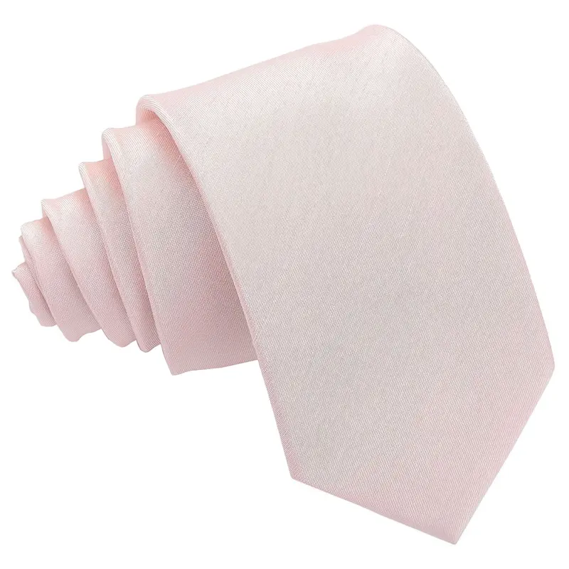 DQT Plain Shantung Men's Slim Tie Perfect for Wedding Formal Attire Special Occasions 3