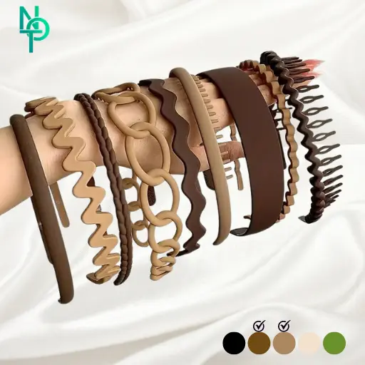 9pcs Fashionable Hair Hoop set | Multicolor Stylish Hair Hoop | Headbands with Comb | Hairbands for Women and Girls | UK Seller | Ready to Ship 5