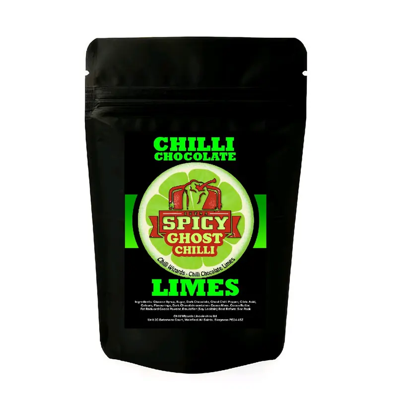 Ghost Pepper Chilli Chocolate Limes Medium Heat with chilli chocolate centre 100g Snack Shell Bite Crispy 0
