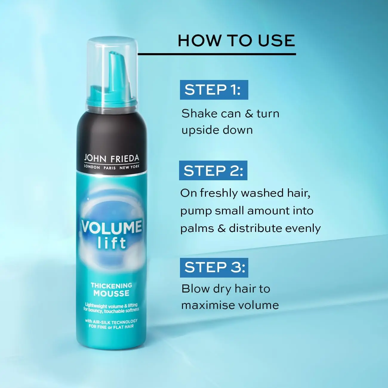 John Frieda Volume Lift Thickening Mousse 200 Ml - Volumising Mousse for Thin Hair - Foam, Haircare