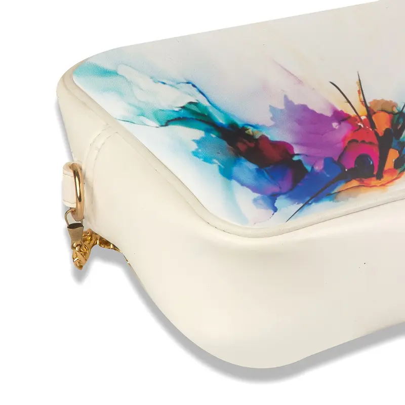 Crossbody Bag for Women – Elegant Style Women Bag, Shoulder Bag, White Color with Golden Chain Strap 3