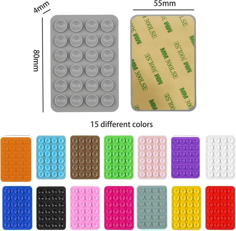 Product Introduction of 15 Pcs Silicone Suction Cup Phone Holders, Suction Phone Case, Suction Cup Phone Mount 24 Suction Cups, Phone Accessories, Multipurpose Suction Cup Mat for Mobile Phones Cellphone Smartphone smartphone  mount 2