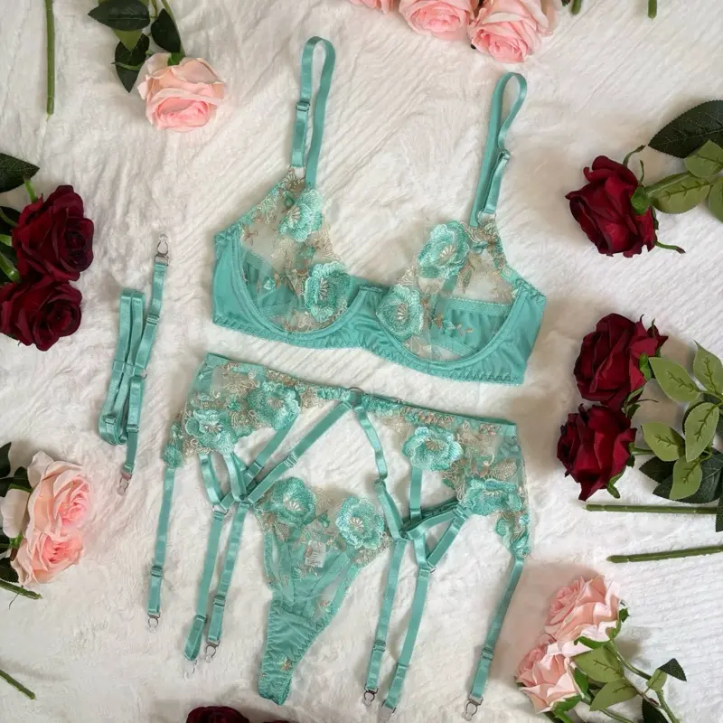 Turquoise Blue Cut Out Lingerie Doll with Adjustable Straps for Comfort and Support