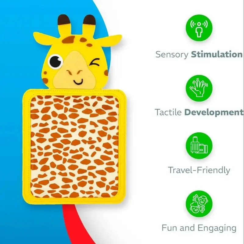 Baby Montessori Sensory Toys Cartoon Animal Cognition Mat Hand-Eye Coordination Education Toy Sensory Tactiles Pad for Autistic 3